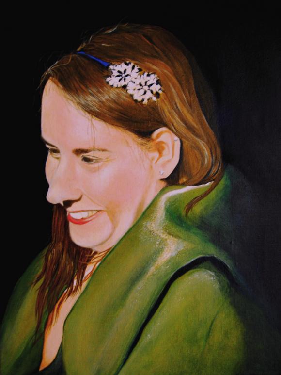 Lea with a green shawl by Martin Davis