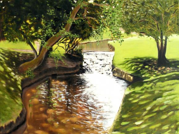 Sunlit through trees, Pavilion Gardens, Buxton by Martin Davis